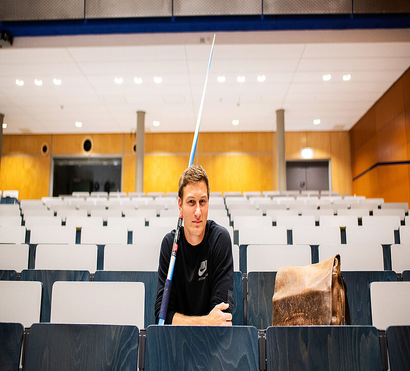 Speerwerfer Thomas Röhler im Hörsaal