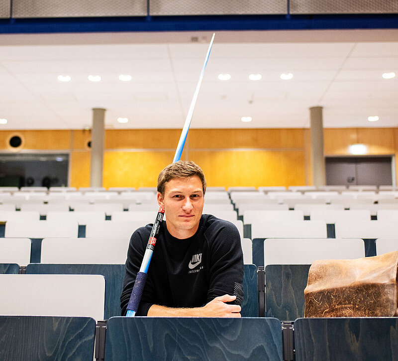 Speerwerfer Thomas Röhler im Hörsaal